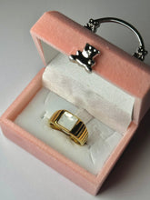 Square Mother of Pearl Inlay Signet Ring